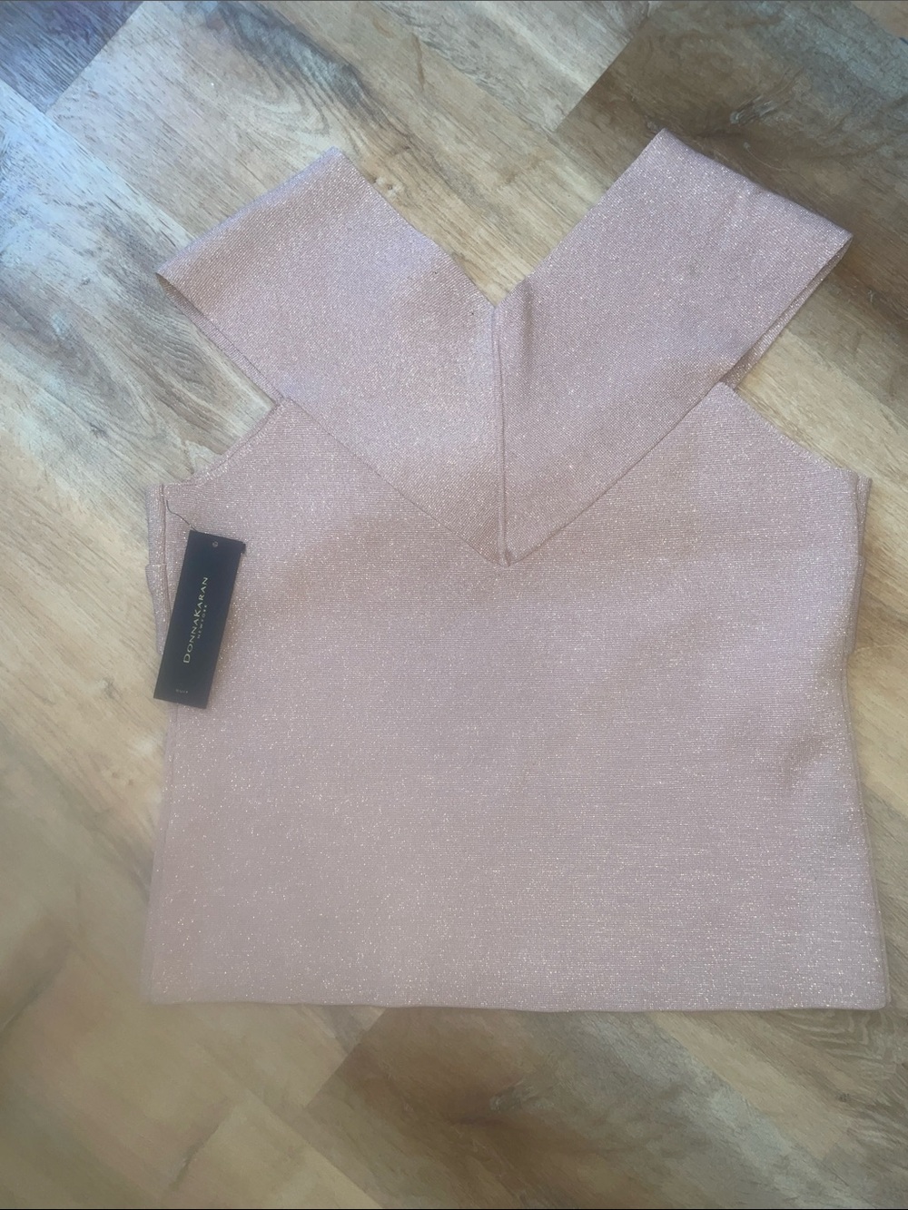 Donna Karan Sparkle Blush V-Crossover Camisole